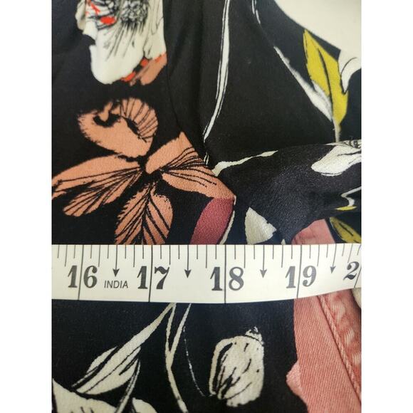 Free People Bella Print Tunic Black Floral Sz M Babydoll Romantic Boho peasant - Picture 6 of 7